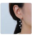 Silver shoot Shaped Earrings HME-09